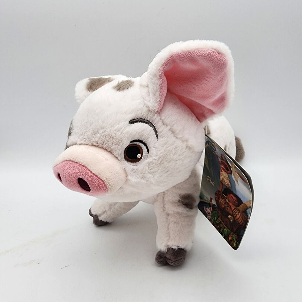 Disney Store Moana Pua Pig Plush Stuffed Kunekune Toy 10" Spotted Fur Sewn Eyes